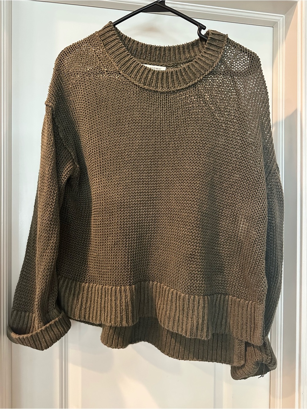 Banana Republic Olive Crewneck Knit Sweater